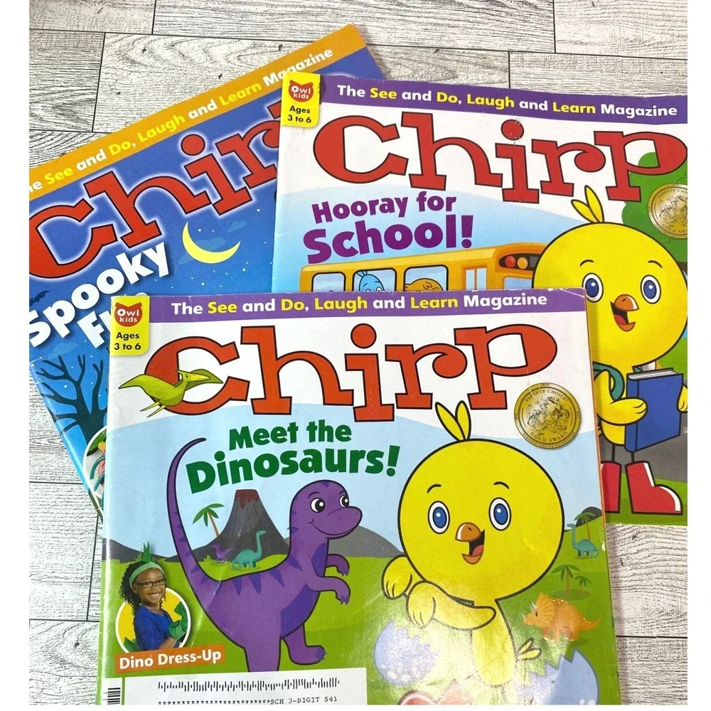 Chirp Magazine 3-Issue Lot Owl Kids Ages 3-6 Preschool Activities‎ 2019